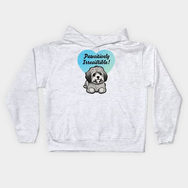 Pawsitively Irresistible! - Maltese Kids Hoodie by shellysom91